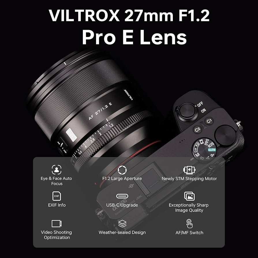 Amazon.com : VILTROX 27mm F1.2 Pro E Mount Lens, 27mm f/1.2